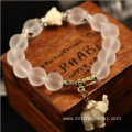 Nature Matte Crystal Beads Bracelet With Elephant Pendant